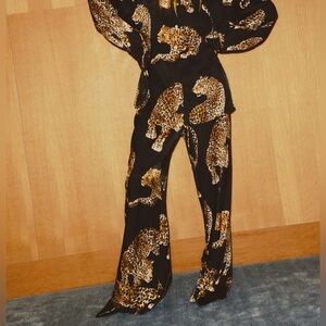 H&M printed satin pants